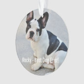Bulldogパーソナライズされた写真とBulldog名 オーナメント (正面)