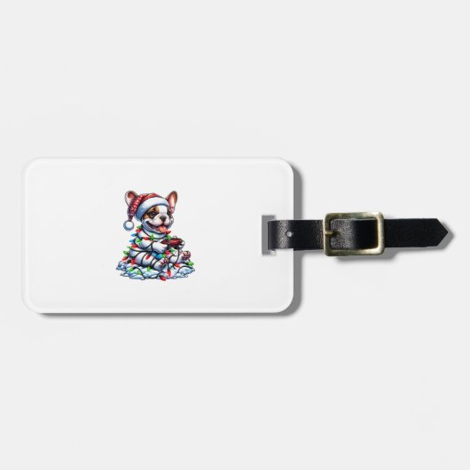Bulldogフランスのビデオゲームコントローラ軽雪Sa ラゲッジタグ (正面横)