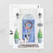 Bulldogフランスの引っ越し案内はがき ポストカード (正面/裏面)