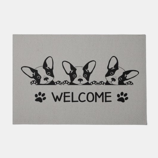 Bulldogフランスの Doommat,Bulldog Lover Welcome Mat ドアマット (正面)