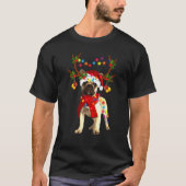Bulldogフランスの Tree Lightクリスマス Tシャツ (正面)