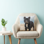 Bulldogフランスの's 遊 in the Sand（砂の中のブルドッグ） クッション (椅子)