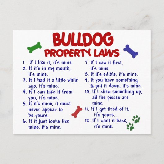 Bulldogプロパティ法2 ポストカード (正面)