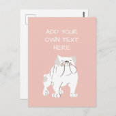 Bulldog パーソナライズされた Dog名はがき ポストカード (正面/裏面)