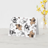 Bulldog、フフランスのレンチアクセサリ カード (黄色い花)