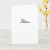 Bulldog フランスの Bluldog フランスの White Pixel カード (黄色い花)