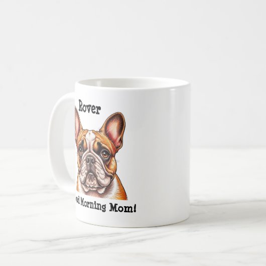 Bulldog、フランスのDogの名前の追加、写真の変更 コーヒーマグカップ (正面左)