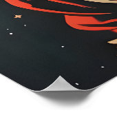 Bulldog Astronaut Poster, Bulldog Retro Print ポスター (角)