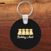 Bulldog Aunt Cute Dog Lover Gift Funny Women Puppy キーホルダー (正面)