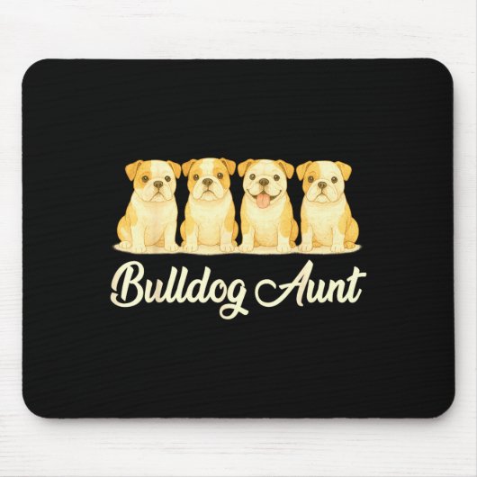Bulldog Aunt Cute Dog Lover Gift Funny Women Puppy マウスパッド (正面)
