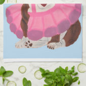 Bulldog Ballerina キッチンタオル (折り畳み)