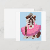 Bulldog Ballerina サンキューカード (正面/裏面)