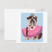 Bulldog Ballerina 招待状 (正面/裏面)