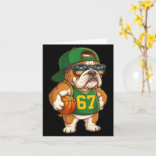 Bulldog Basketball 67 Gen Alpha Slang Srts Dog Boy カード (黄色い花)