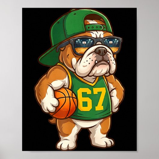 Bulldog Basketball 67 Gen Alpha Slang Srts Dog Boy ポスター (正面)