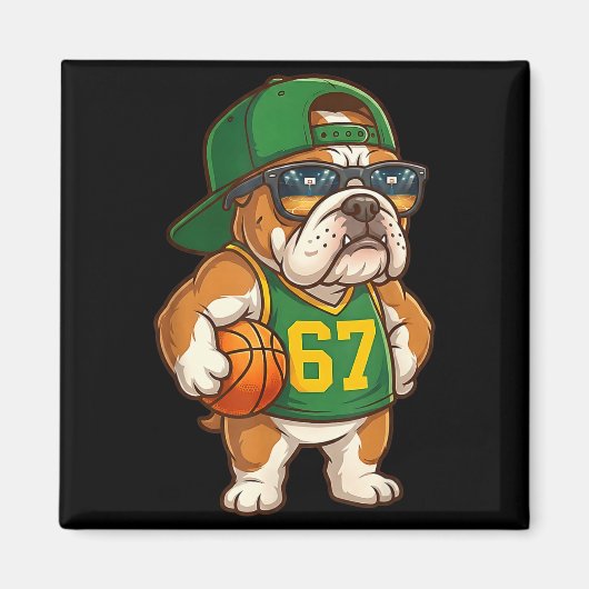 Bulldog Basketball 67 Gen Alpha Slang Srts Dog Boy マグネット (正面)