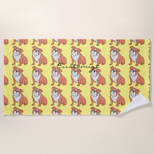 Bulldog Bread Thunder_Cove ビーチタオル (正面)