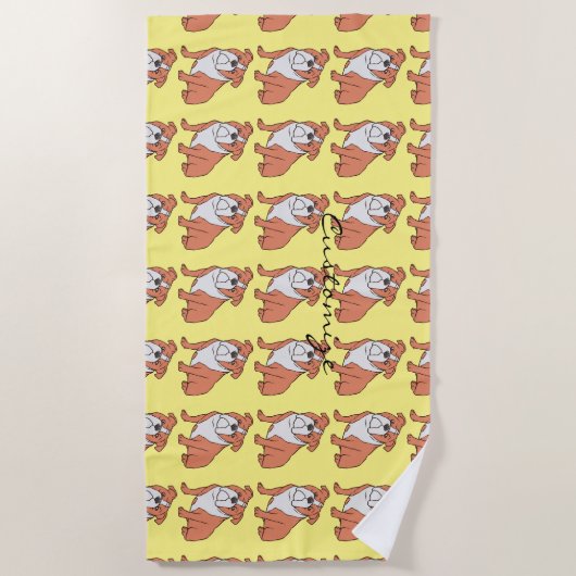 Bulldog Bread Thunder_Cove ビーチタオル (正面)