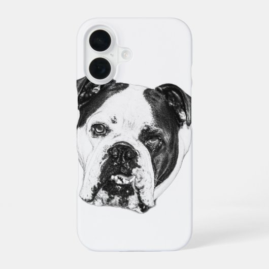 Bulldog Cafe-Table Case iPhone 16ケース (裏面)