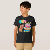 Bulldog Cake Balloons Celebration Birthday Party Tシャツ (正面フル)