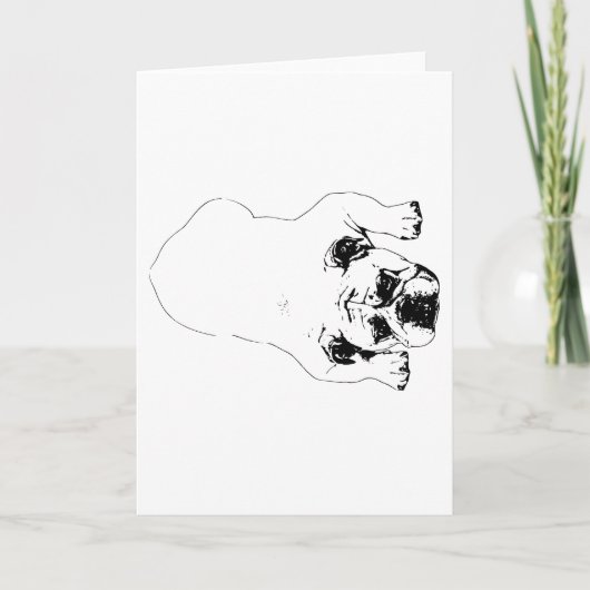 Bulldog Cheerful Holiday Card カード (正面)