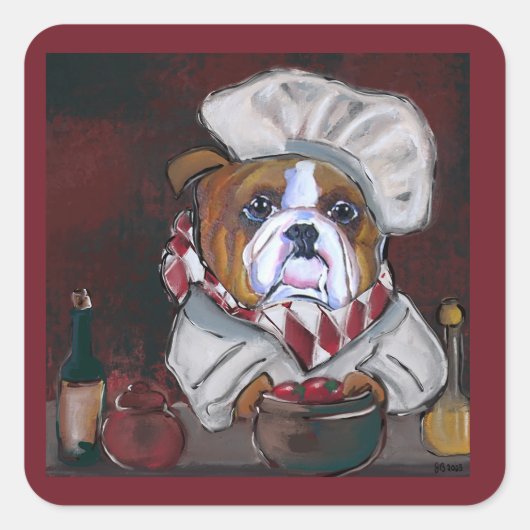 Bulldog Chef スクエアシール (正面)