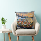 Bulldog Christmas Boat Holiday クッション (椅子)