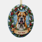 Bulldog Christmas Ornament セラミックオーナメント (右)