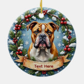 Bulldog Christmas Ornament セラミックオーナメント (裏面)