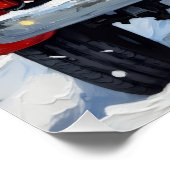 Bulldog Christmas Red Truck Holiday ポスター (コーナー)