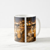 Bulldog con café helado – Estilo urbano y cool コーヒーマグカップ (正面右)