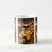 Bulldog con café helado – Estilo urbano y cool コーヒーマグカップ (中央)