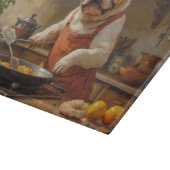 Bulldog Cooking in Kitchen カッティングボード (角)