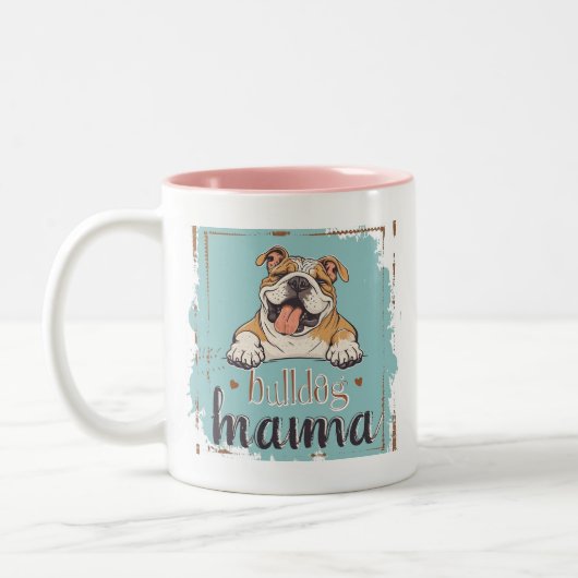 Bulldog cup mug dog lover cup mug ツートーンマグカップ (左)