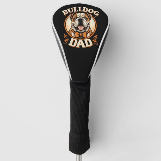 Bulldog Dad – Cute Vintage Bulldog Father’s Day ゴルフヘッドカバー (正面)
