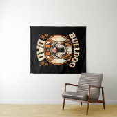 Bulldog Dad – Cute Vintage Bulldog Father’s Day タペストリー (インサイチュ(横))