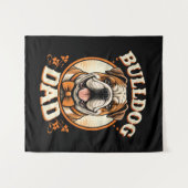 Bulldog Dad – Cute Vintage Bulldog Father’s Day タペストリー (正面(横))