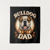 Bulldog Dad – Cute Vintage Bulldog Father’s Day タペストリー (正面)