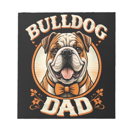 bulldog dad – cute vintage bulldog father’s day ノートパッド (正面)