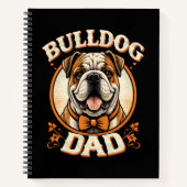 Bulldog Dad – Cute Vintage Bulldog Father’s Day ノートブック (正面)