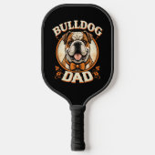 bulldog dad – cute vintage bulldog father’s day ピックルボールラケット (正面)