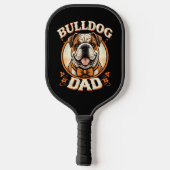 bulldog dad – cute vintage bulldog father’s day ピックルボールラケット (裏面)