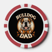 Bulldog Dad – Cute Vintage Bulldog Father’s Day ポーカーチップ (正面)