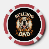 Bulldog Dad – Cute Vintage Bulldog Father’s Day ポーカーチップ (裏面)