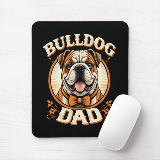 Bulldog Dad – Cute Vintage Bulldog Father’s Day マウスパッド (マウス)