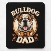 Bulldog Dad – Cute Vintage Bulldog Father’s Day マウスパッド (正面)