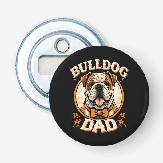 Bulldog Dad – Cute Vintage Bulldog Father’s Day 栓抜き (正面)