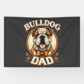 bulldog dad – cute vintage bulldog father’s day 横断幕 (横)