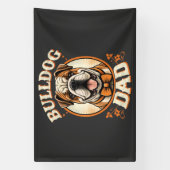bulldog dad – cute vintage bulldog father’s day 横断幕 (縦)