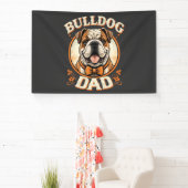 bulldog dad – cute vintage bulldog father’s day 横断幕 (インサイチュ)